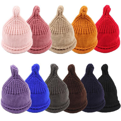 

Cute Kid Girls Boys Knitted Beanies Hat Warm Ribbed Baby Caps Skullies Autumn Winter Headwear