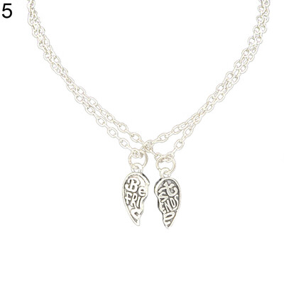 

2 Pcs Fashion Best Friends Love Heart Pendant Couple Chain Necklace Jewelry Gift