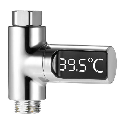 

LED Digital 585°C Shower Thermometer Self-Generating Real-Time Water Flow Temperature Monitor Thermometer with 360° Rotating Scre