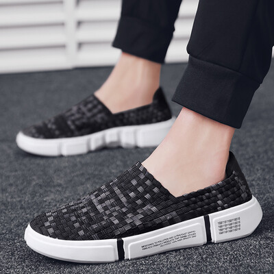 

Summer breathable mens braided shoes soft sole semi-slippers tidal slippers holes sandals mens beach shoes