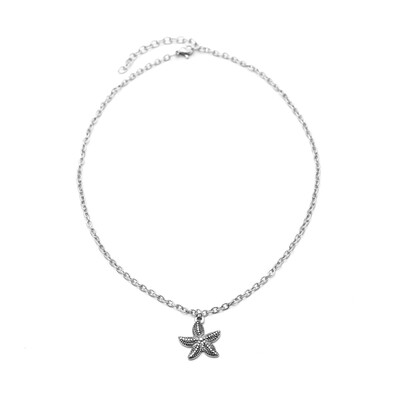 

Trendy Stainless Steel Necklace For Women Silver Color Beads Chain Flower Elephant Pendant Necklace Engagement Jewelry Chokers