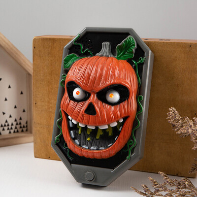 

〖Follure〗Halloween Decoration Horror Doorbell Skull Pumpkin Doorbell With Sound&Light