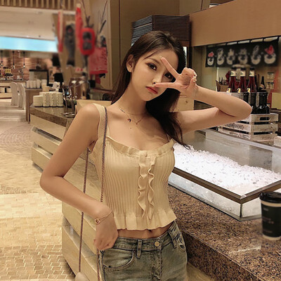 

Womens Sexy Tank Tops Female Casual Knitted Crop Top