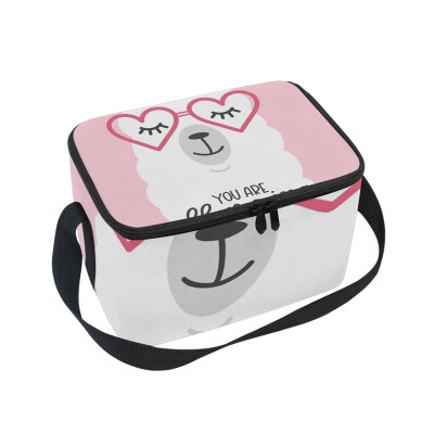 

ALAZA Lunch Box Insulated Lunch Bag Large Cooler You Are Llamazing Cute Tote Bag