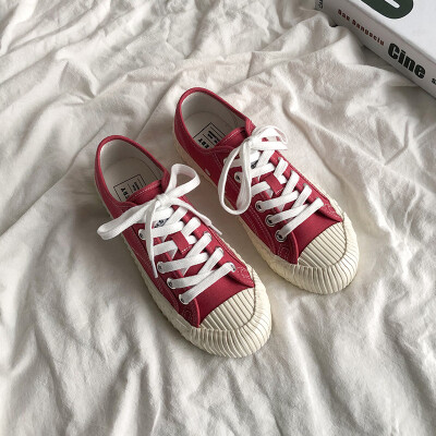 

Siyi Mistery canvas shoes 2019 new ulzzang Korean men&women chic biscuit shoes wild shoes