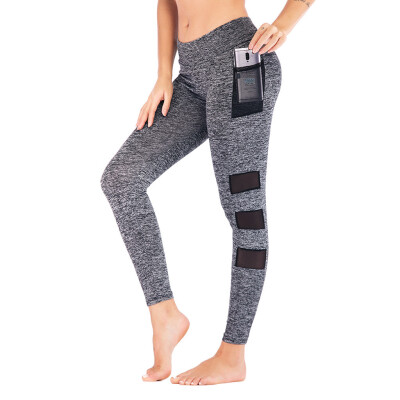 

Fashion Women High Waist Yoga Pants Side Cell Phone Pockets Sports Leggings