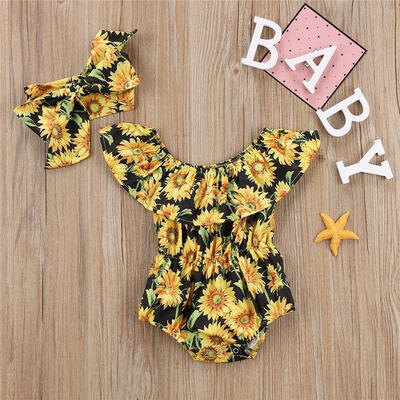 

Newborn Infant Baby Girls Sleeveless Romper Bodysuit Jumpsuit Outfit Set Clothes