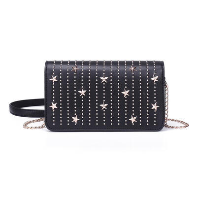 

Star Rivet Flap Shoulder Messenger Handbags Women Leather Chain Satchel Bag