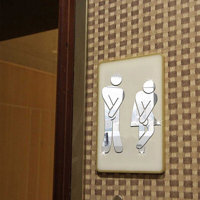 

Gobestart Toilet Room Sign Decorative Bathroom Sign For Hotel Bar Restaurant Mirror Wall