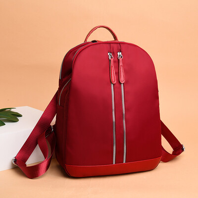 

Oxford cloth double zipper female backpack new college wind bag travel bag casual girl small backpack tide generation