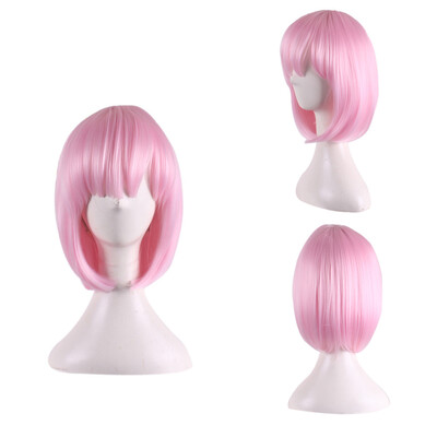

〖Follure〗Pink Cosplay Natural Party Wig Short Full Hair Fashion Synthetic Wig