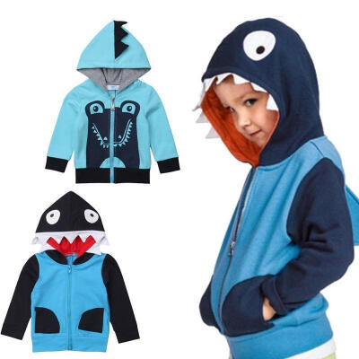 

Toddler Boy Girl Autumn Sweatshirt 3D Shark Hoodies Kids Hooded Jacket 1-6Y