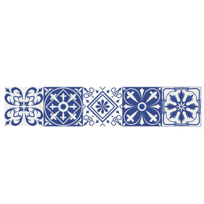 

Mediterranean Style Vintage Flower Square Self Adhesive PVC Tile Stickers