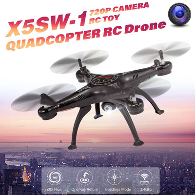 

X5SW-1 24GHz 720P Camera One Key Return RC Drone Quadcopter RC Toy RTF for Kids Beginners