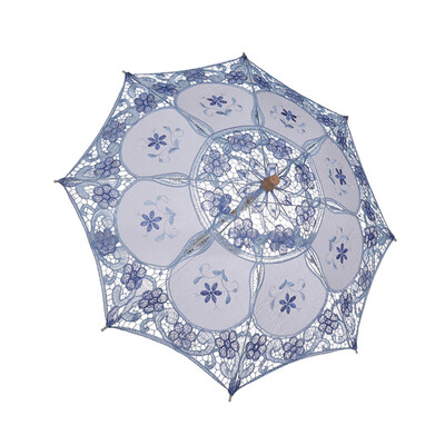 

Gobestart Mini Vintage Wood Embroidery Pure Cotton Lace Umbrella Wedding Umbrella So Small for Wedding Gift Photo Props Kids Gift