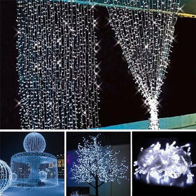 

White Christmas Wedding Party Decor Outdoor Fairy String Light Lamp Garden