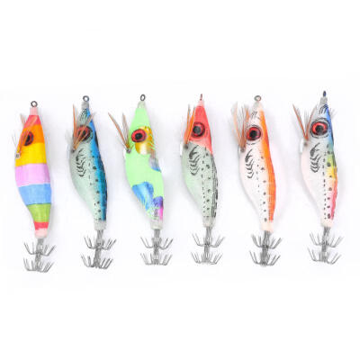 

Greensen 6PCS 10cm Hard Fishing Lure Artificial Wood Shrimp Bait with Octopus Cuttlefish Squid Hooks