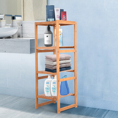

Siaonvr 100 Bamboo Bathroom Shelf Stand 4-Tier Multifunctional Storage Rack Shelving