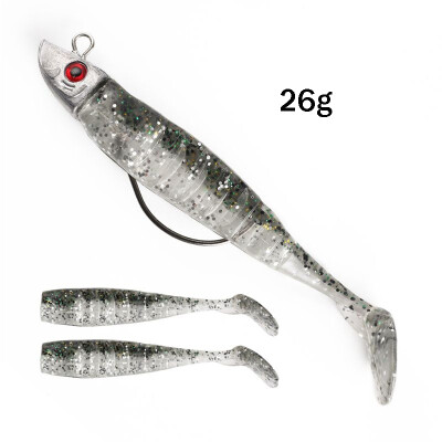 

Soft Jig Fish Lead Head Fishing Lure 100mm154g 120mm26g Jigging Soft Bait Fishing Tackle For Ice Fishing Saltwater Fresh