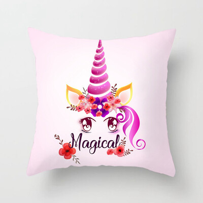 

Cartoon 45X45Cm Unicorn Throw Pillow Case Home Bedroom Soft Square Cushion Cover Office Sofa Car Decorative Pillowcase Item