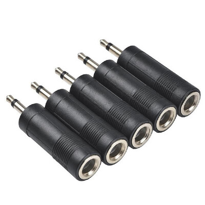 

5 Pcs Earphone Adapter Plug 35mm Male to 65mm Female Jack Converter Adapter Stereo Audio Plug