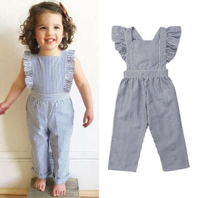 

US Kids Baby Girl Romper Stripe Bodysuit Jumpsuit Sunsuit Summer Outfits Clothes