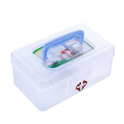 

3 Lattice Transparent Rectangular Medicine Box First Aid Storage Kits Box