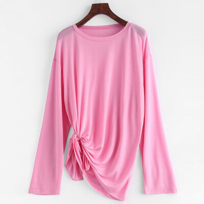 

Roseonmyhand Fashion Womens Casual O-Neck Blouse Solid T-Shirt Long Sleeve Loose Tops