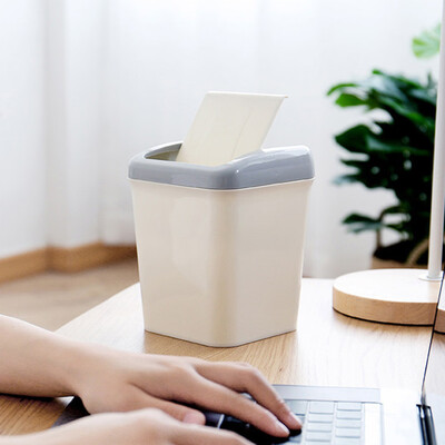 

Toponeto 2018 New Mini Desktops Mini Creative Covered Kitchen Living Room Trash Can