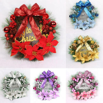 

US Christmas Wreath Hanging Decor Xmas Party Door Wall Garland Ornament Decors