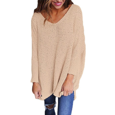 

V-neck bat long-sleeved hooded warm bottoming shirt casual knit sweater womens