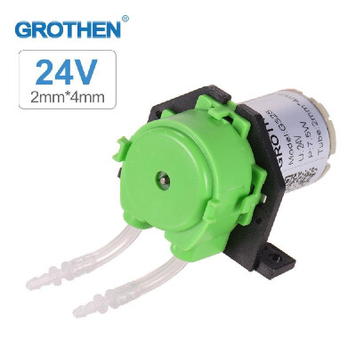 

GROTHEN DC 24V Dosing Pump Peristaltic Pump Mini Water Liquid Pump Peristaltic Tube Head Self-Priming Function for Aquarium Lab Ch