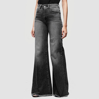 

〖Follure〗Women Hight Waisted Wide Leg Denim Jeans Stretch Slim Pants Length Jeans