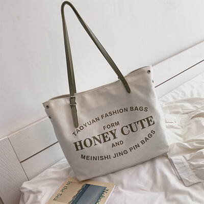 

Ins fresh Japanese bags simple high-capacity Tote canvas bag new 2019 womens handbags portable shoulder bag