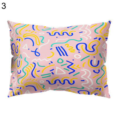 

Color Block Geometric Pattern Pillow Cover Cushion Case Home Sofa Hotel Decor