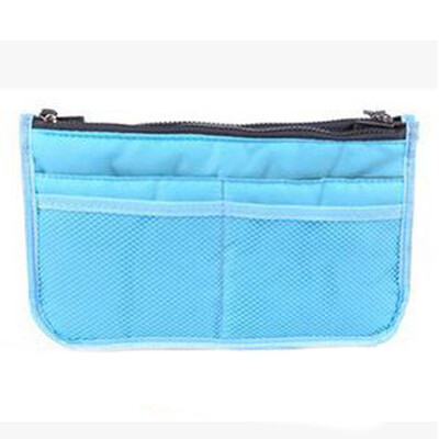 

Gobestart Portable Multifunction Dual Zipper Storage Bag Cosmetic Organizer Holder BU