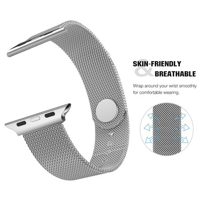 

〖Follure〗Magnets Milanese Loop Mesh Metal Replacement Strap For Apple Watch 432 4244mm