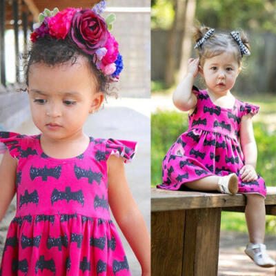 

2-4T Toddler Infant Kids Baby Girls Bat Dress Princess Party Wedding Tutu Dress