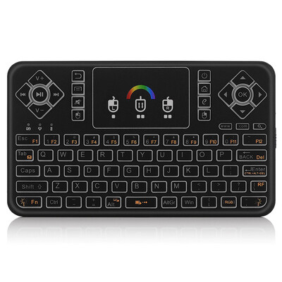 

Q9 24G RF Wireless Keyboard Mouse Combo Handheld Remote Control w Touchpad Colorful LED Backlight for Android TV BOX Smart TV HT