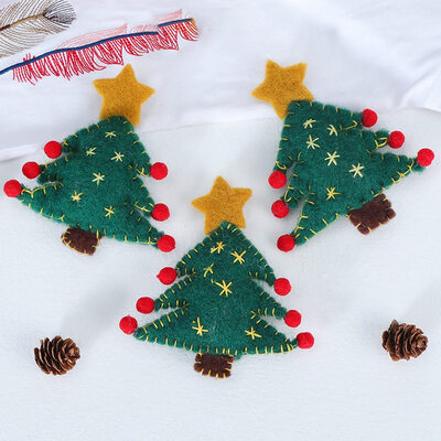 

Creative Handmade Wool Felt Diy Christmas Tree Small Hanging Christmas Tree Wreath Rattan Accessories Christmas Decorations