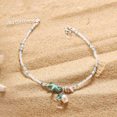 

Europe&the United States popular jewelry conch rice beads ladies feet accessories fashion trend Bohemian beach anklet