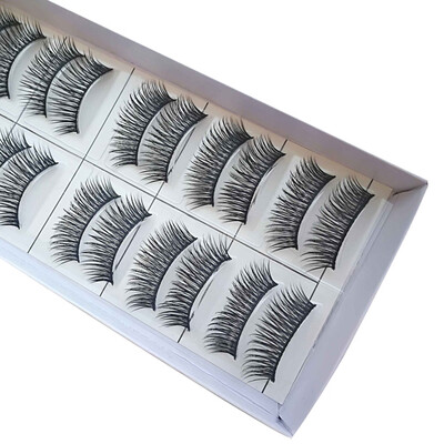 

〖Follure〗10 Pairs Thick Long Cross Party False Eyelashes Black Band Fake Eye Lashes