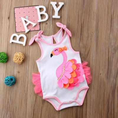 

Newborn Toddler Baby Girls Flamingo Romper Jumpsuit Bodysuit Outfits Clothes