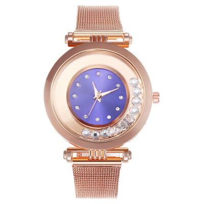 

Explosion models luxury womens watch alloy mesh with rhinestone quicksand quartz watch with the same paragraph