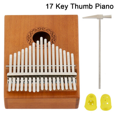 

Fashion 17 Keys Kalimba Thumb Piano Solid Wood Finger Piano with Carry Bag Music Book Musical Scale Stickers Tuning Hammer