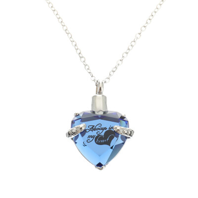 

Birthstone Necklace for Ashes Heart Cremation Memorial Keepsake Pendant Necklace Jewelry Titanium Steel Always in my heart