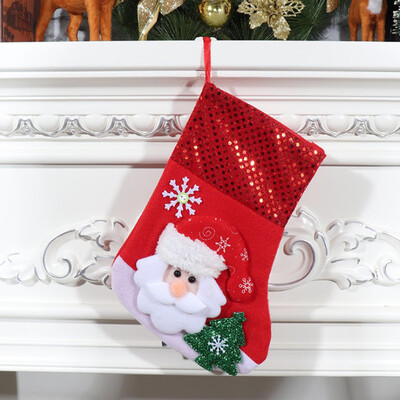 

Gobestart Christmas Candy Gift Bag Decoration Props Santa Elk Socks