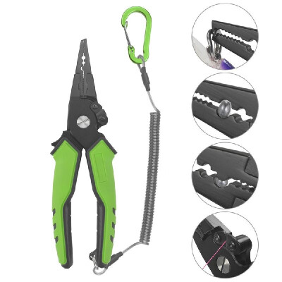 

Fishing Pliers Braid Lines Cutters Split Ring Pliers Hook Remover Fish Holder with Sheath&Lanyard