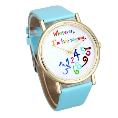 

Wristwatches relogio feminino de grife Fashion Wathever I am Late Anyway Letter Hot Women Leather Watch Watches Drop Ship &Ff