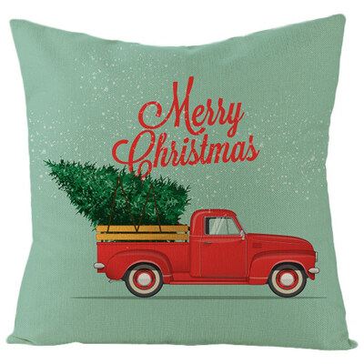 

40 Pattern New 18&quot Christmas Tree Santa Cotton Linen Throw Pillow Case Truck Sofa Car Throw Cushion Cover Home Decor